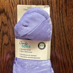 Comfy Toes Slip Proof Purple Socks (Shoe Size 4-10)
